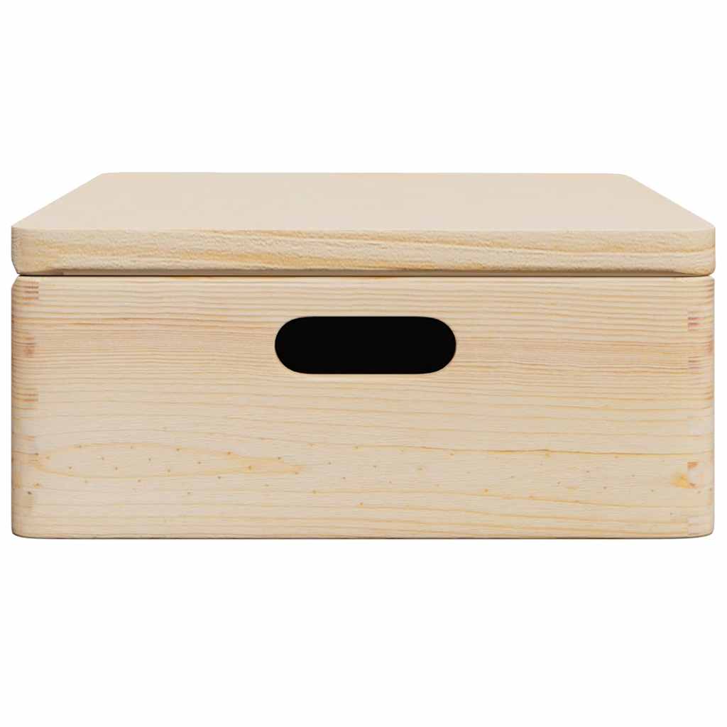 Holzkiste mit Deckel 40x30x13 cm Massivholz Kiefer