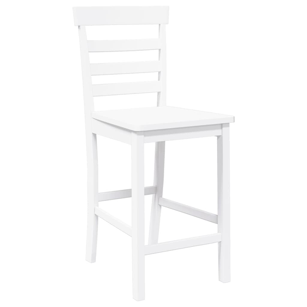 Barhocker 2 Stk. Weiß Stoff
