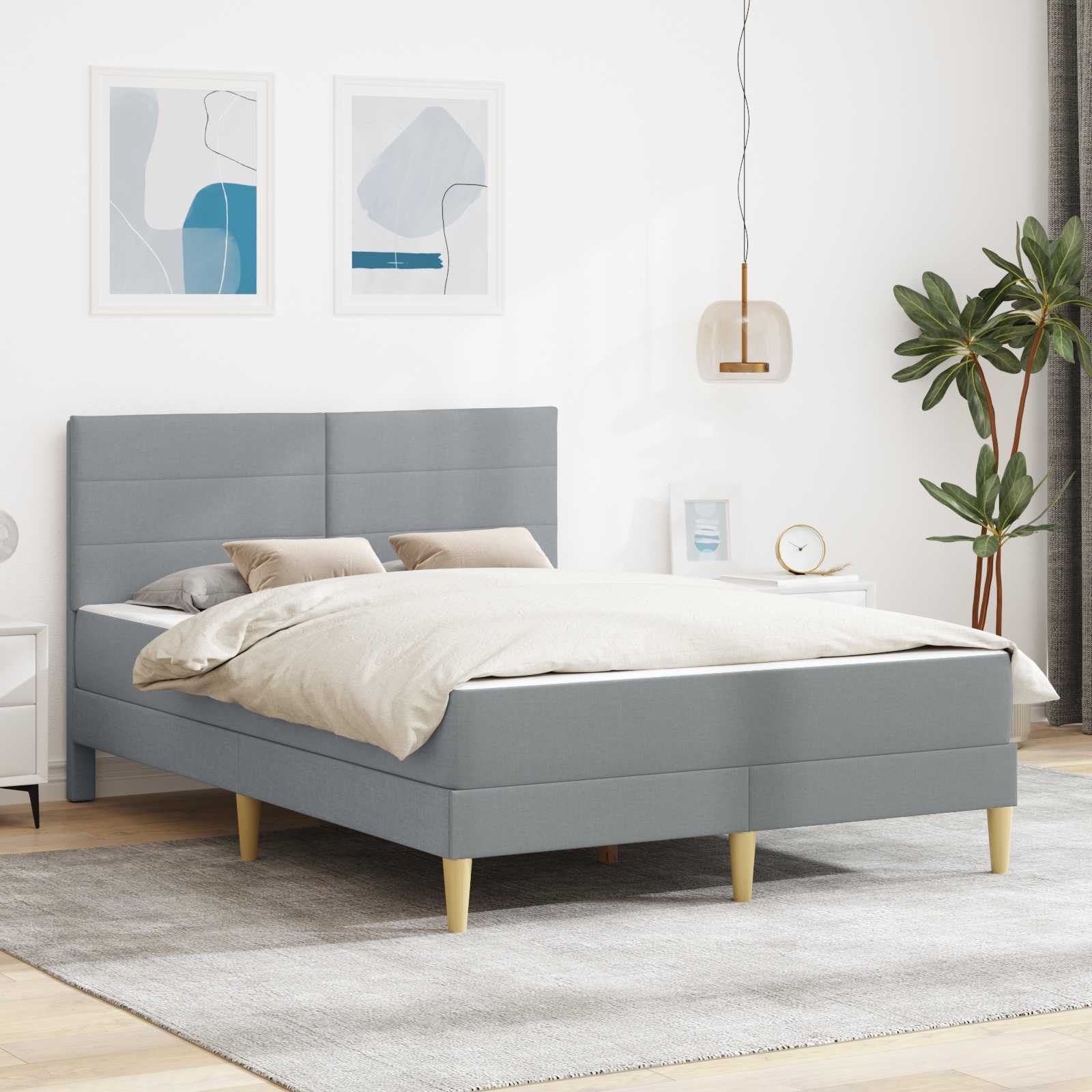 Bettrahmen Hellgrau 80 x 200 cm Polyester