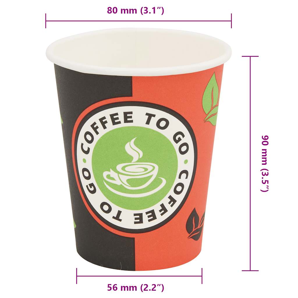 1000 Stk. Einweg-Kaffeebecher Pappe 120 ml (4 oz)
