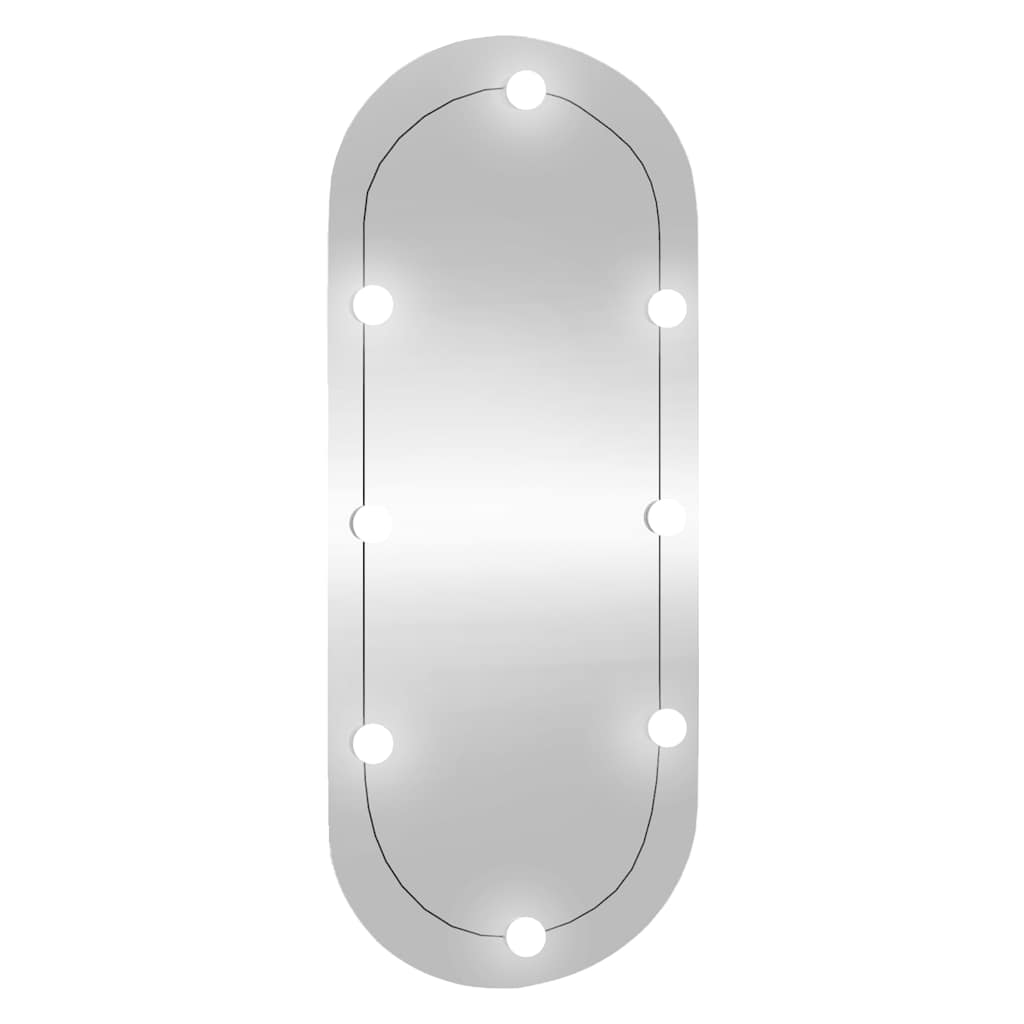 Spiegel mit LED-Leuchten 60x30 cm Glas Oval
