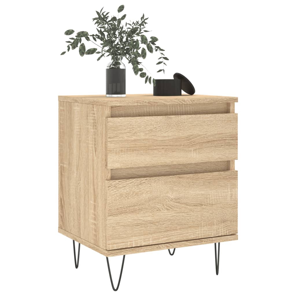 Bettschrank Schwarz Eichen-Optik 40 x 35 x 50 cm Holzwerkstoff