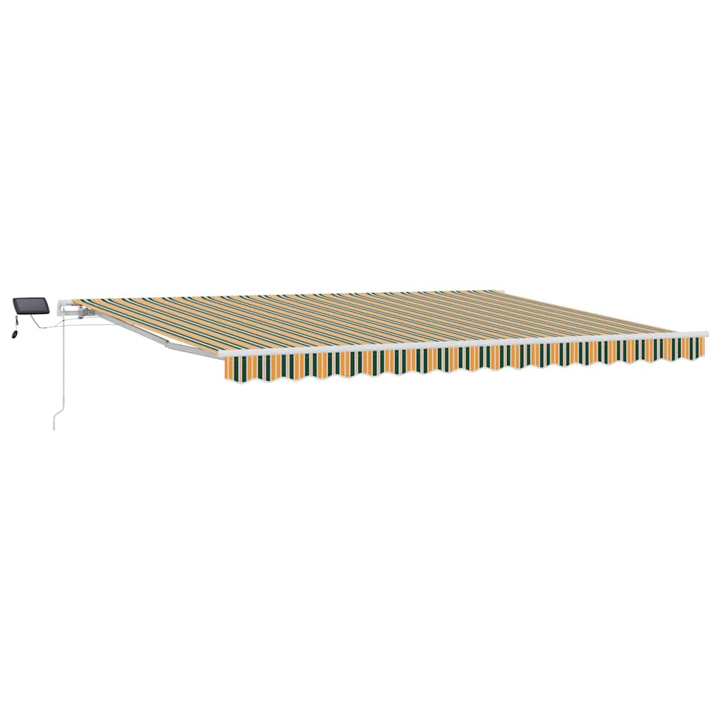 Markise Manuell Einziehbar mit LED 300x250 cm Blau und Weiß