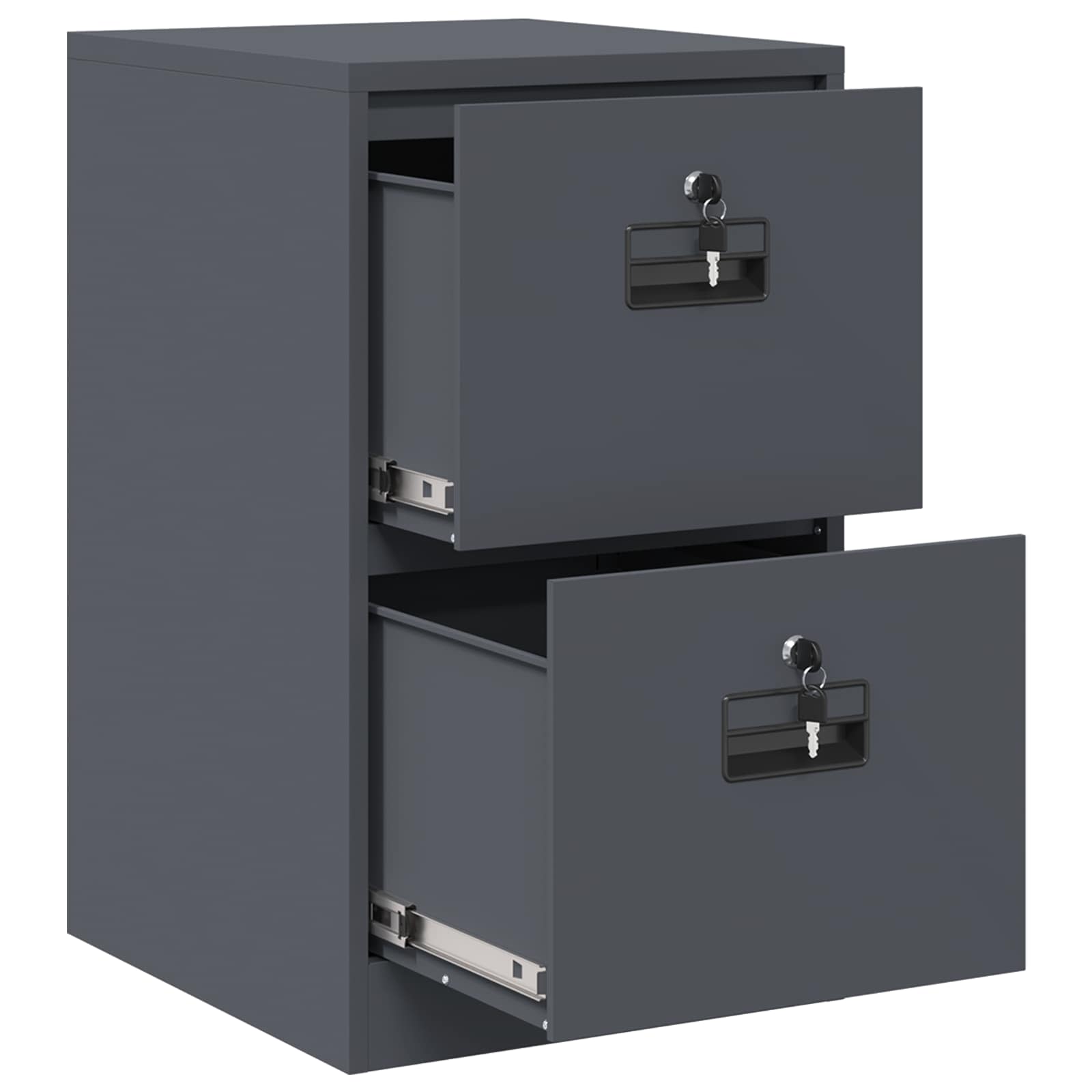 Aktenschrank 2 pcs Schwarz 44 x 50 x 139 cm Kaltgewalzter Stahl