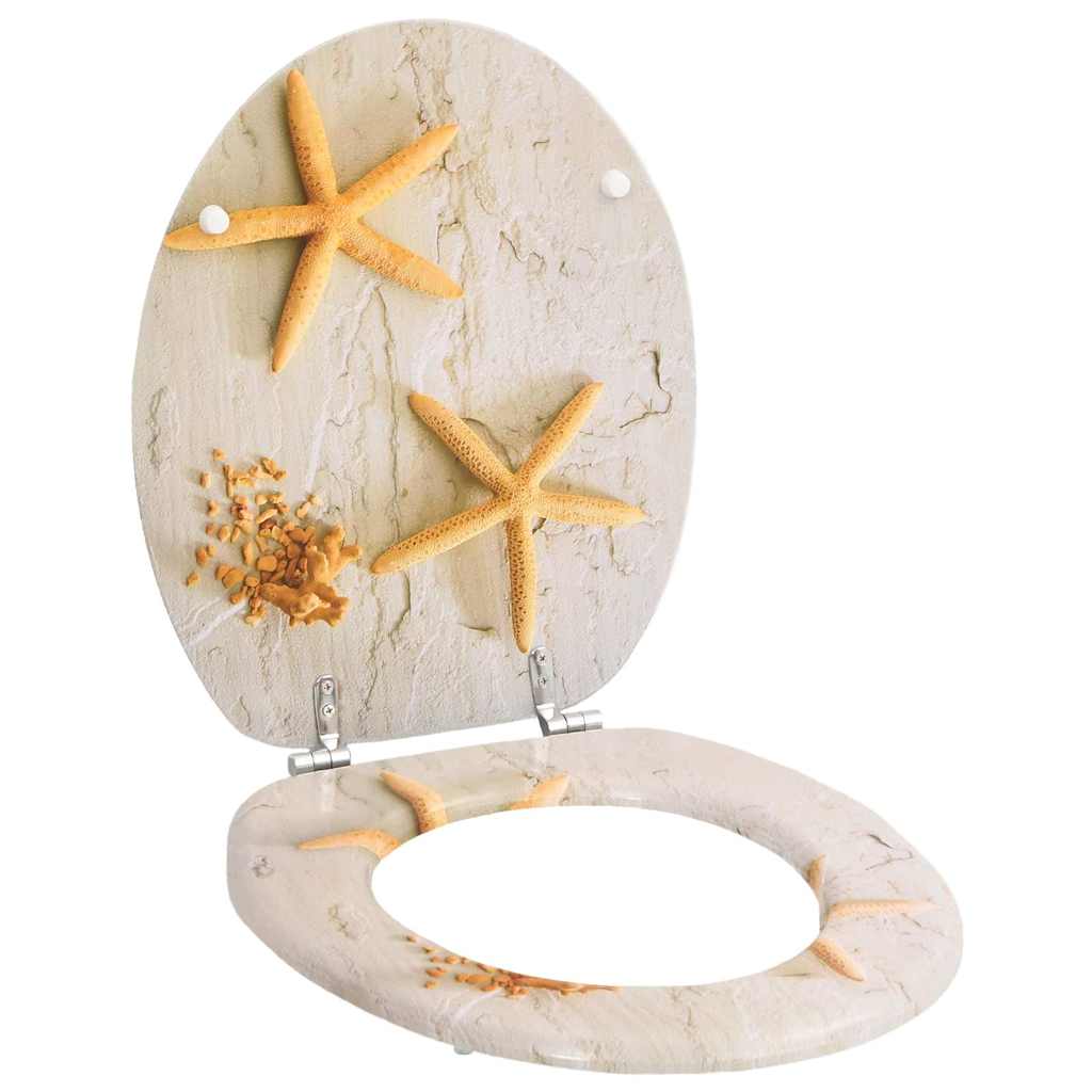 Toilettensitz MDF Deckel Schlichtes Design Weiß
