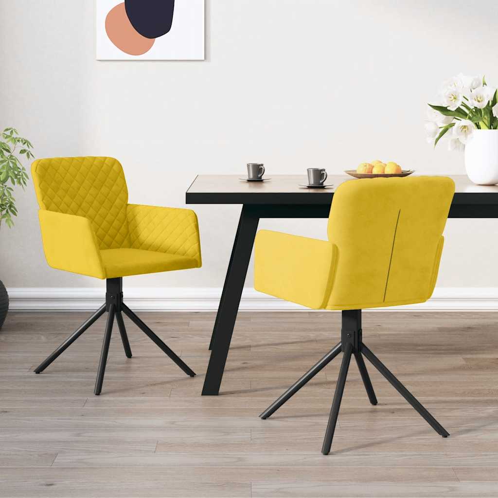 Esszimmerstühle 2 Stk. Drehbar Blau Samt