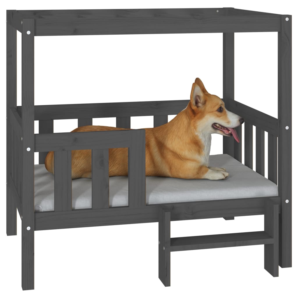 Hundebett Weiß 55,5x53,5x60 cm Massivholz Kiefer