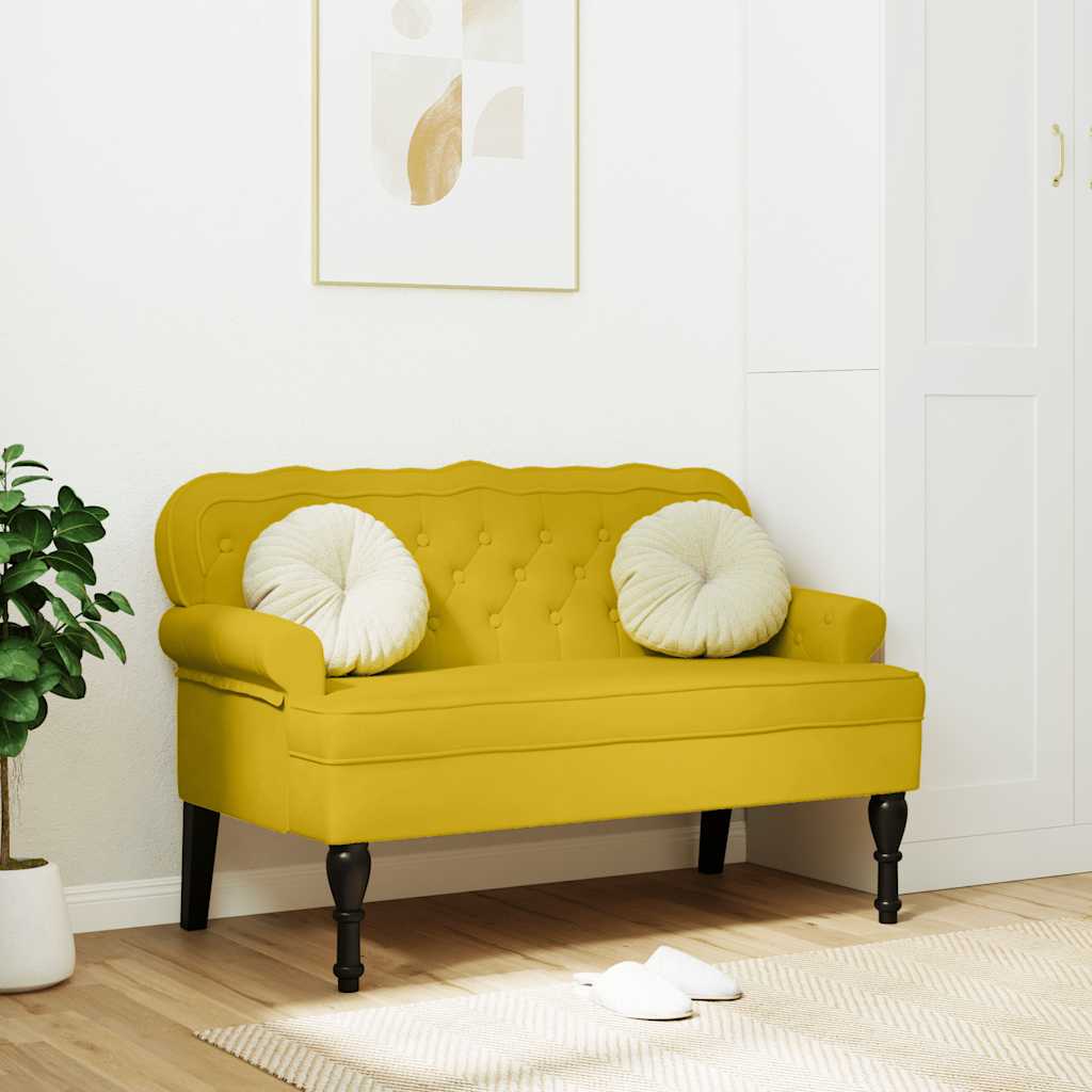 Sitzbank mit Rückenlehne Dunkelgrau 119,5x64,5x75 cm Samt