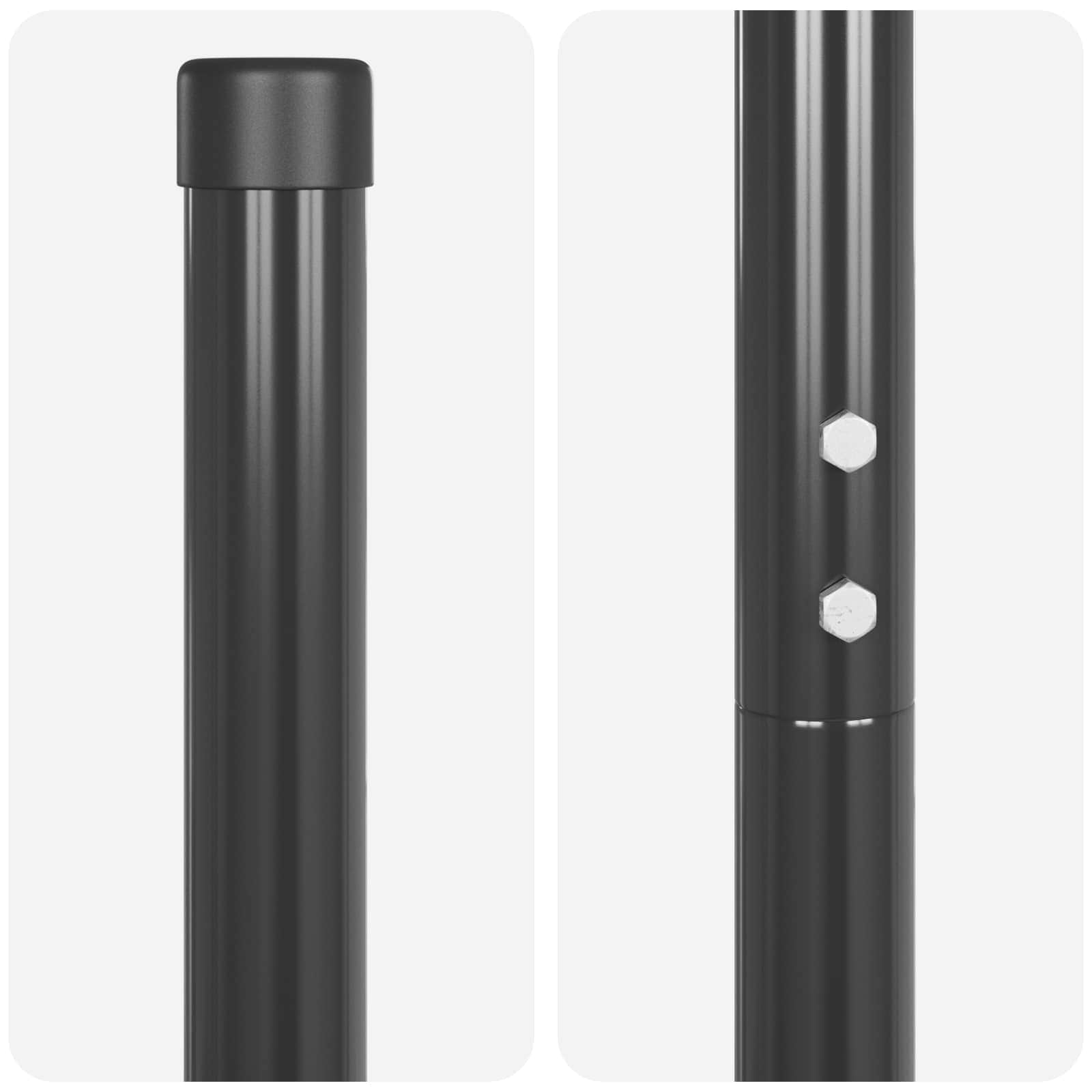 Zaunpfosten 2 pcs Grün 50 cm Pulverbeschichteter Stahl