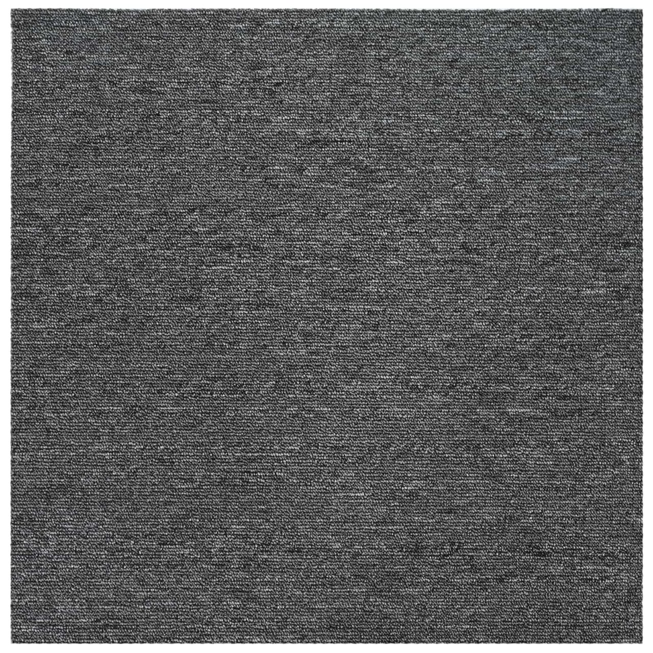 Teppichfliese Hellgrau mit Streifen 50 x 50 cm 4 pcs