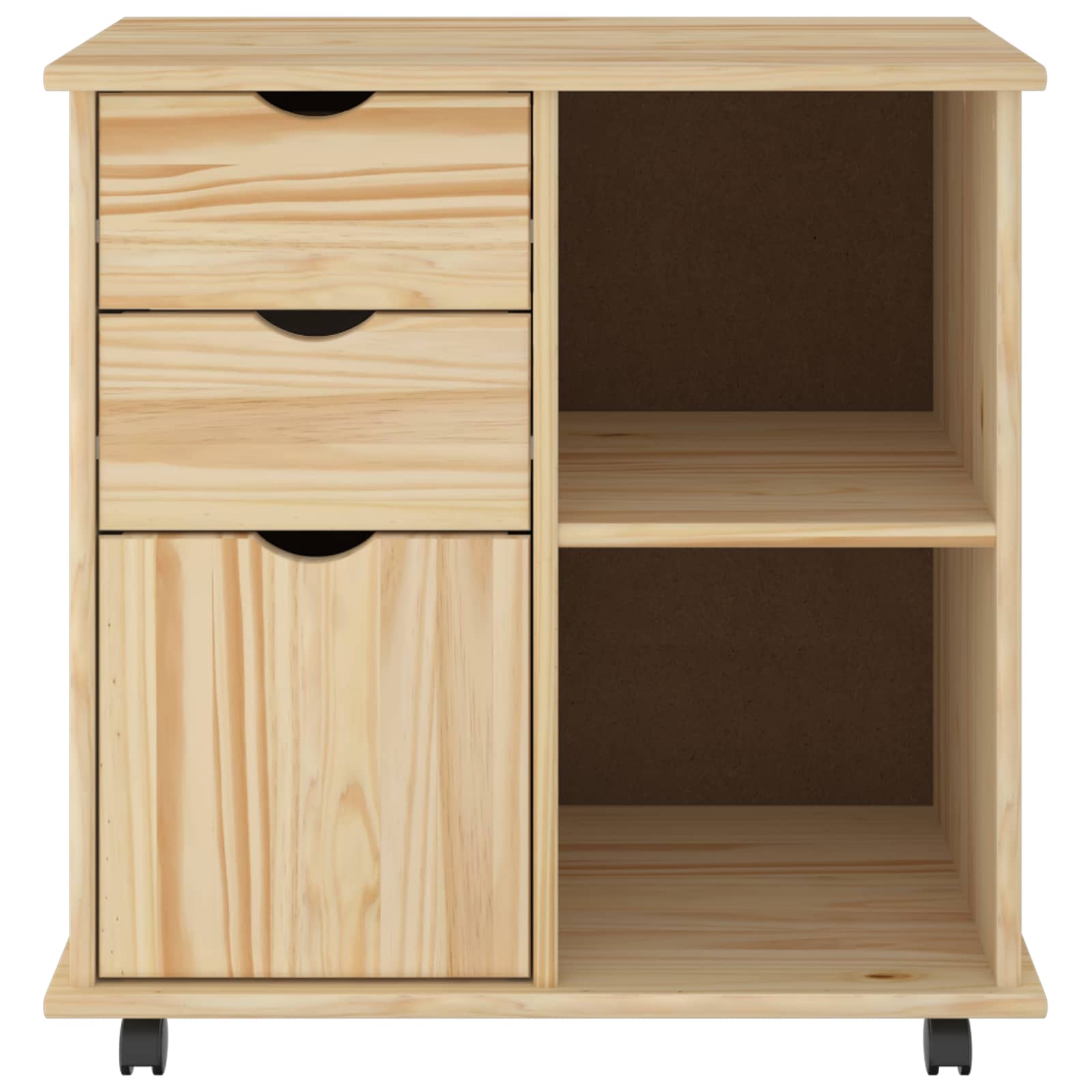 Rollschrank Honigbraun 63,5 x 39 x 65,5 cm Massivholz Kiefer