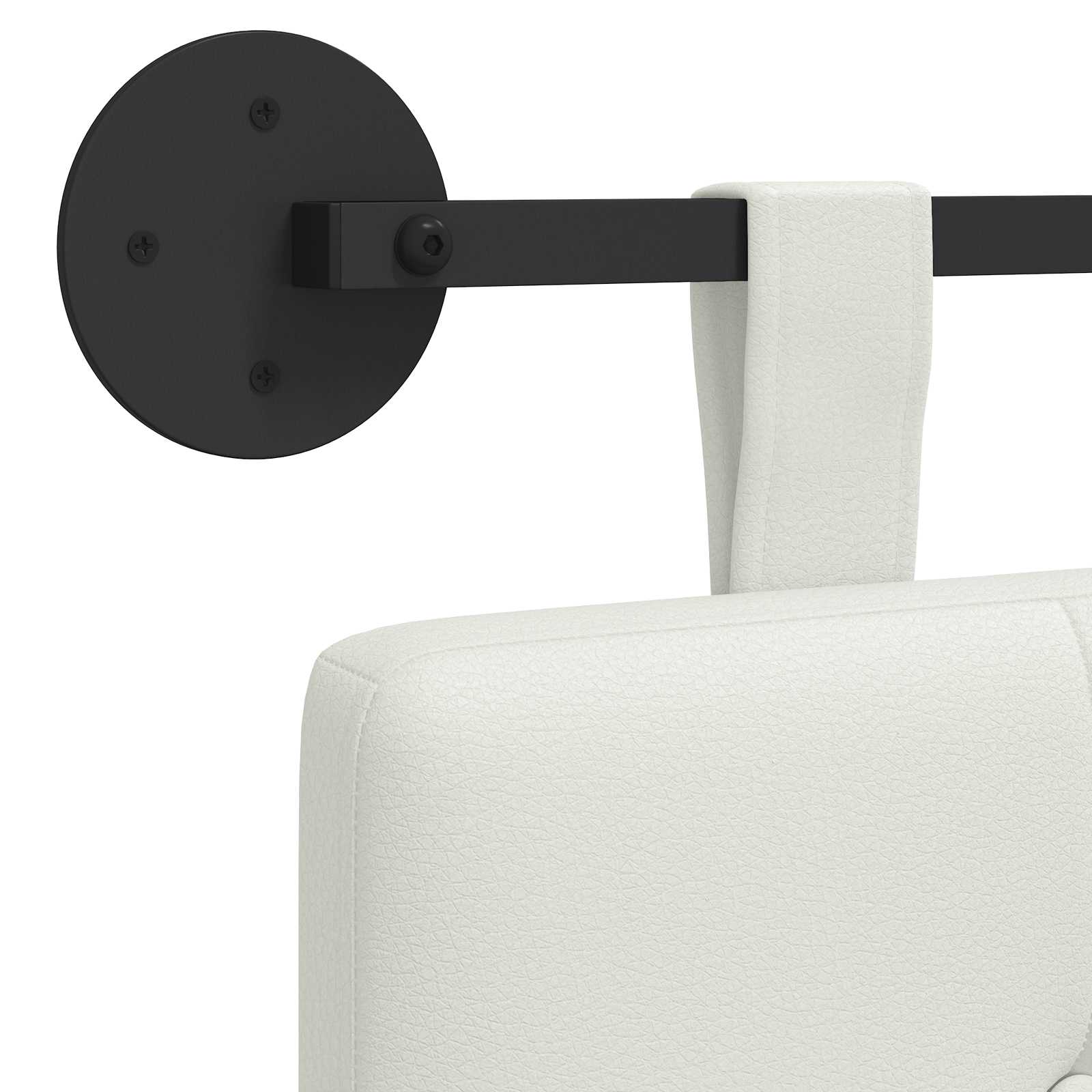 Hängendes Kopfteil Mit LED Licht Creme Kunstleder