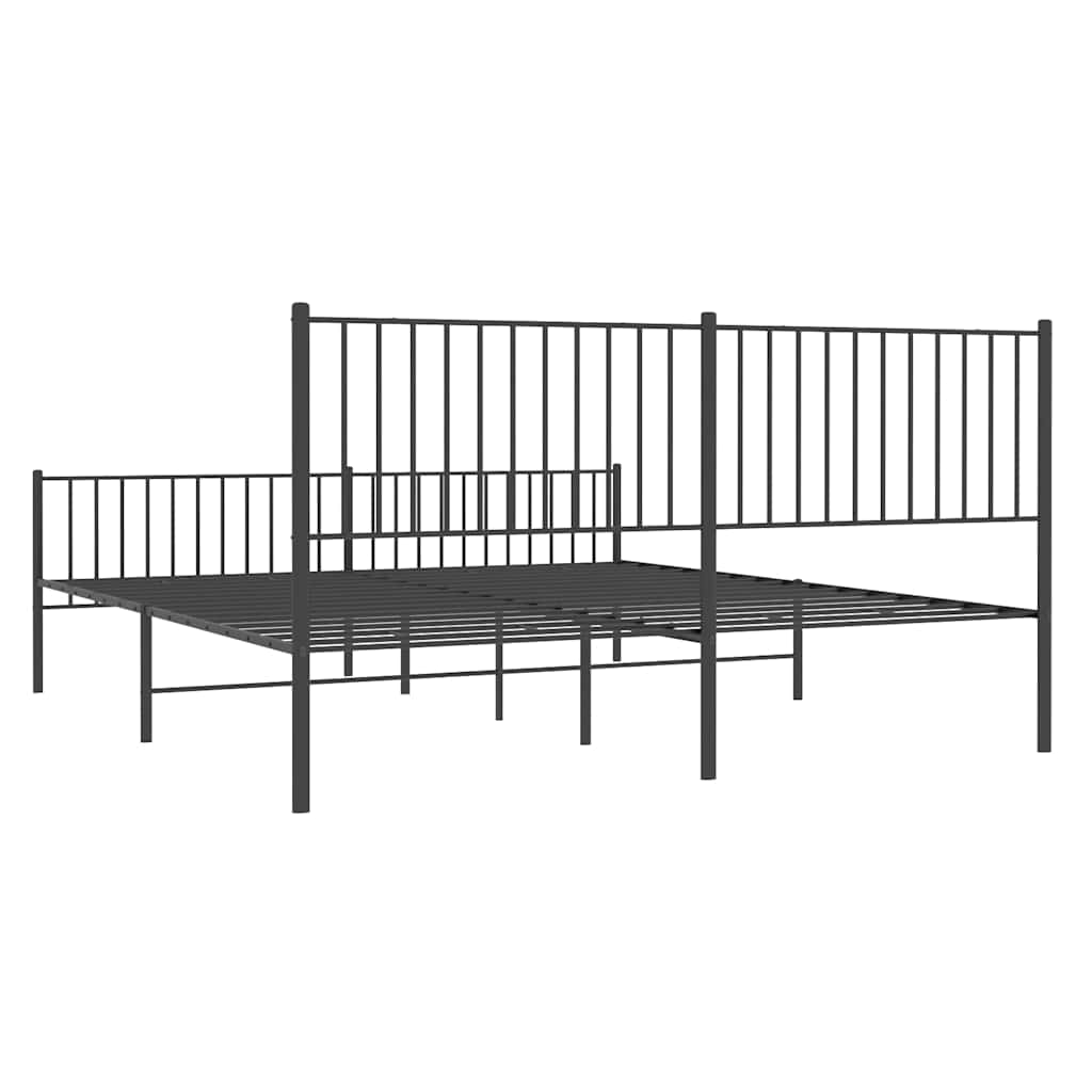 Bettgestell Metall Schwarz 75x190 cm