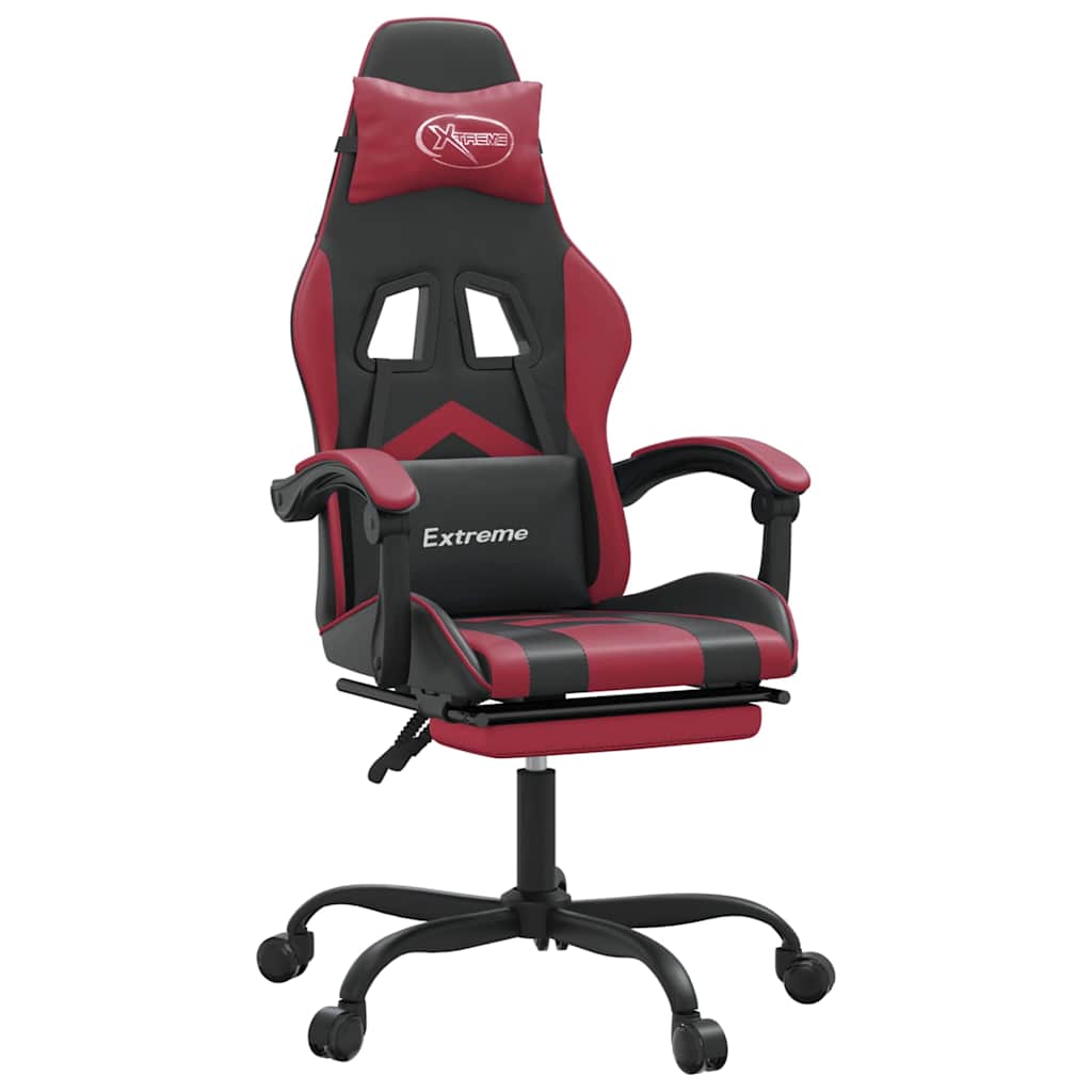 Gaming-Stuhl Drehbar Schwarz und Rot Kunstleder