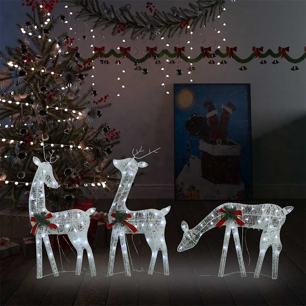 Weihnachtsdeko LED Rentiere 270x7x90 cm Golden Warmweiß