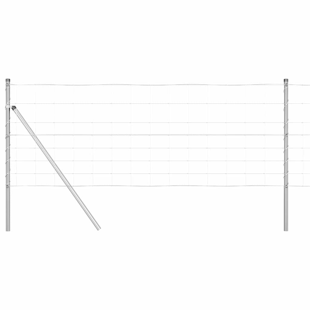 Ground Fix Geschweißter Drahtzaun 25 x 0,8 m Silber Netz