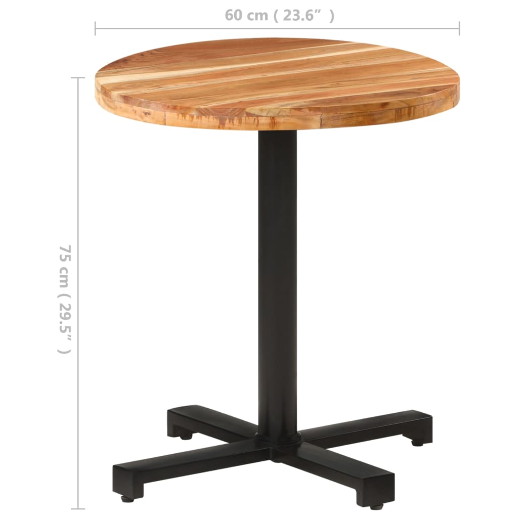 Bistrotisch Rund Ø60x75 cm Raues Mangoholz