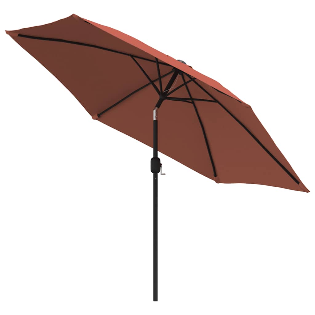Sonnenschirm mit LED-Beleuchtung Stahl-Mast 300 cm Bordeauxrot