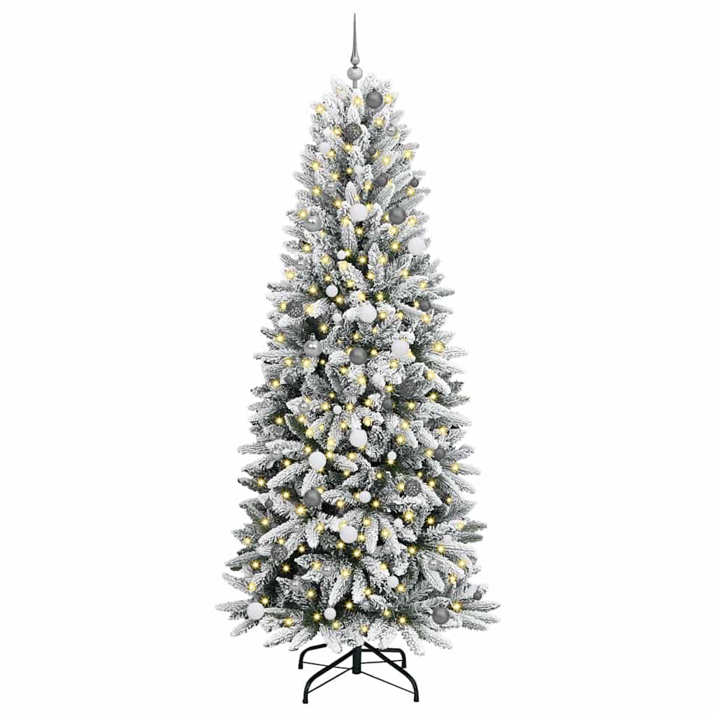 Künstlicher Weihnachtsbaum mit 150 LEDs mit Ständer Weiß 120 cm
