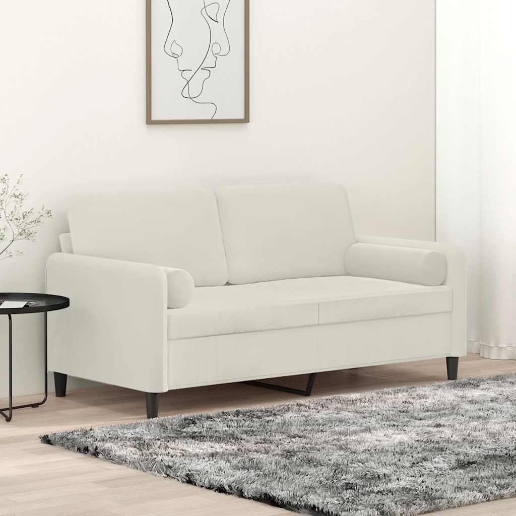 2-Sitzer-Sofa mit Zierkissen Dunkelgrün 120 cm Samt