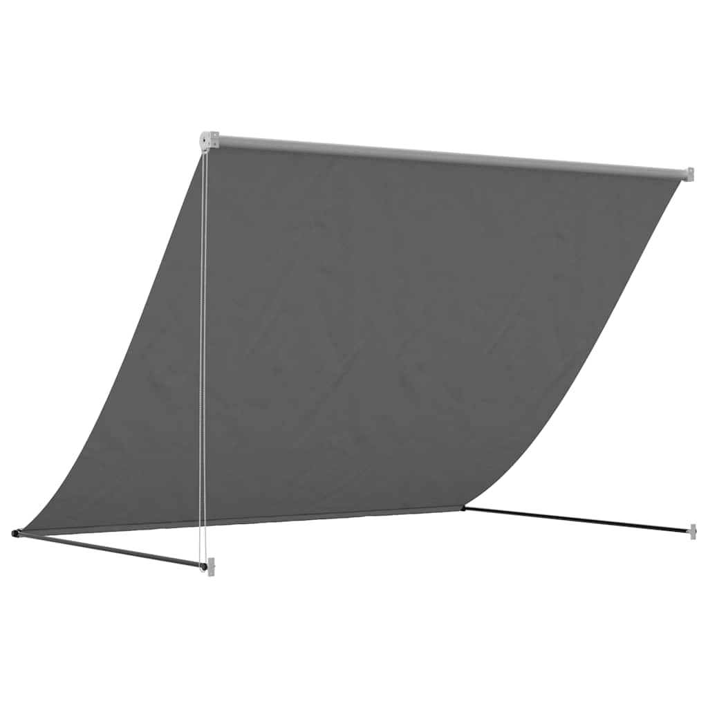 Markise Einziehbar Anthrazit 100x150 cm Stoff und Stahl