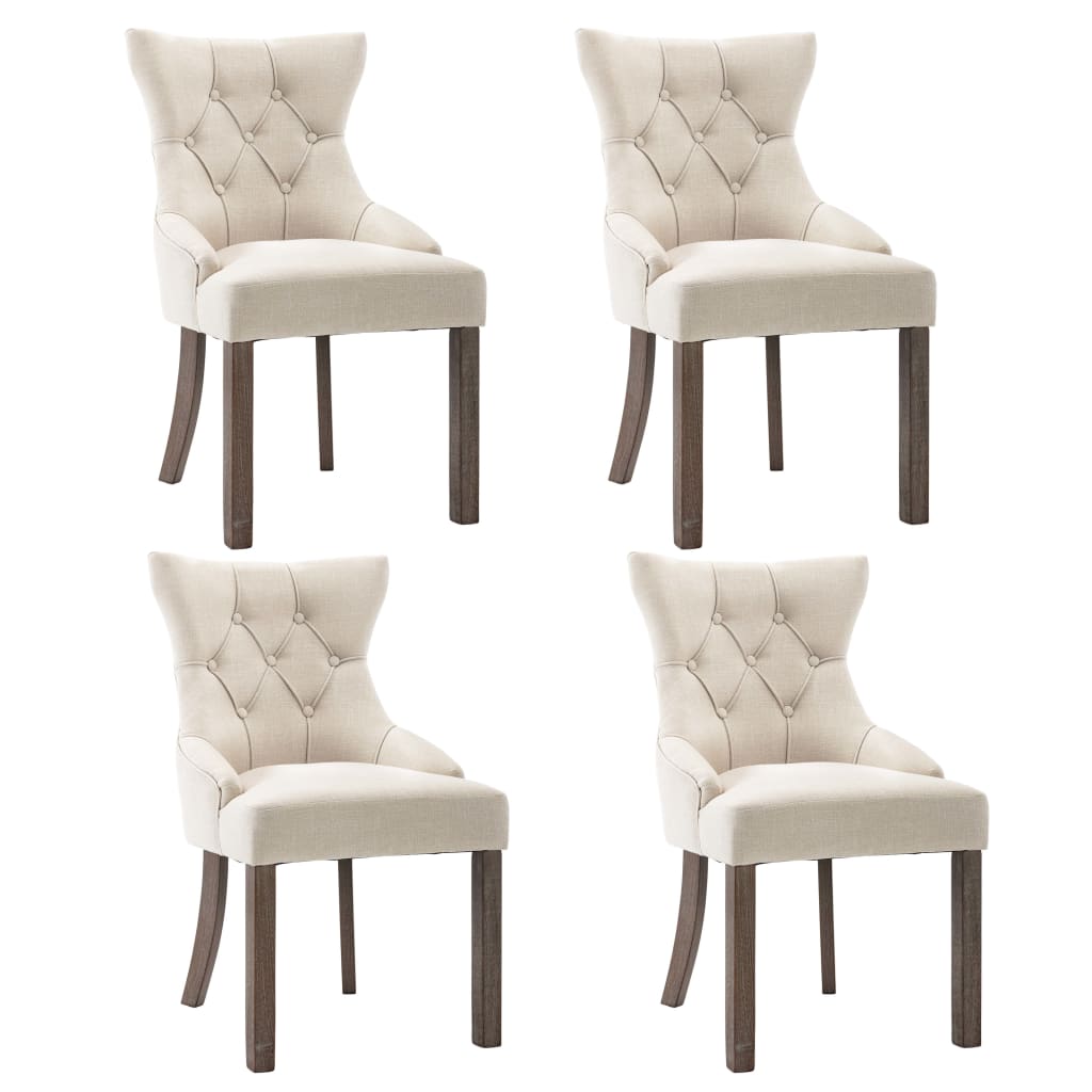 Esszimmerstühle 2 Stk. Beige Stoff