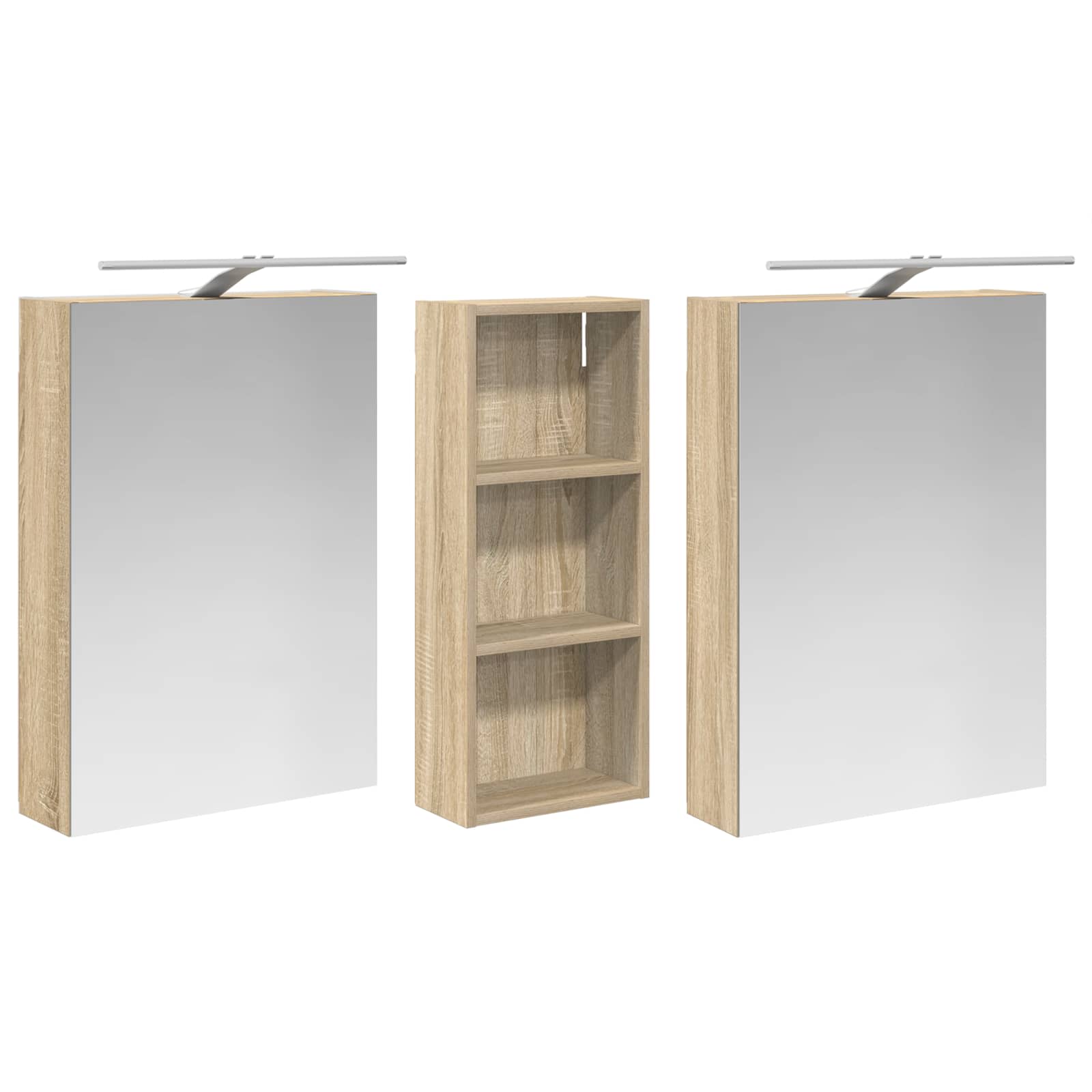 Badezimmerschrank-Set 3 pcs 80 x 10,5 x 50 cm Holzwerkstoff