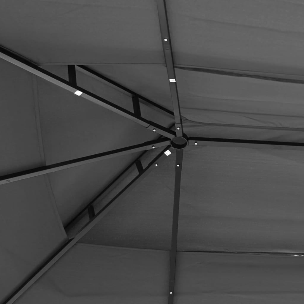 Pavillon mit Seitenwänden Anthrazit 300x300x270 cm Stahl