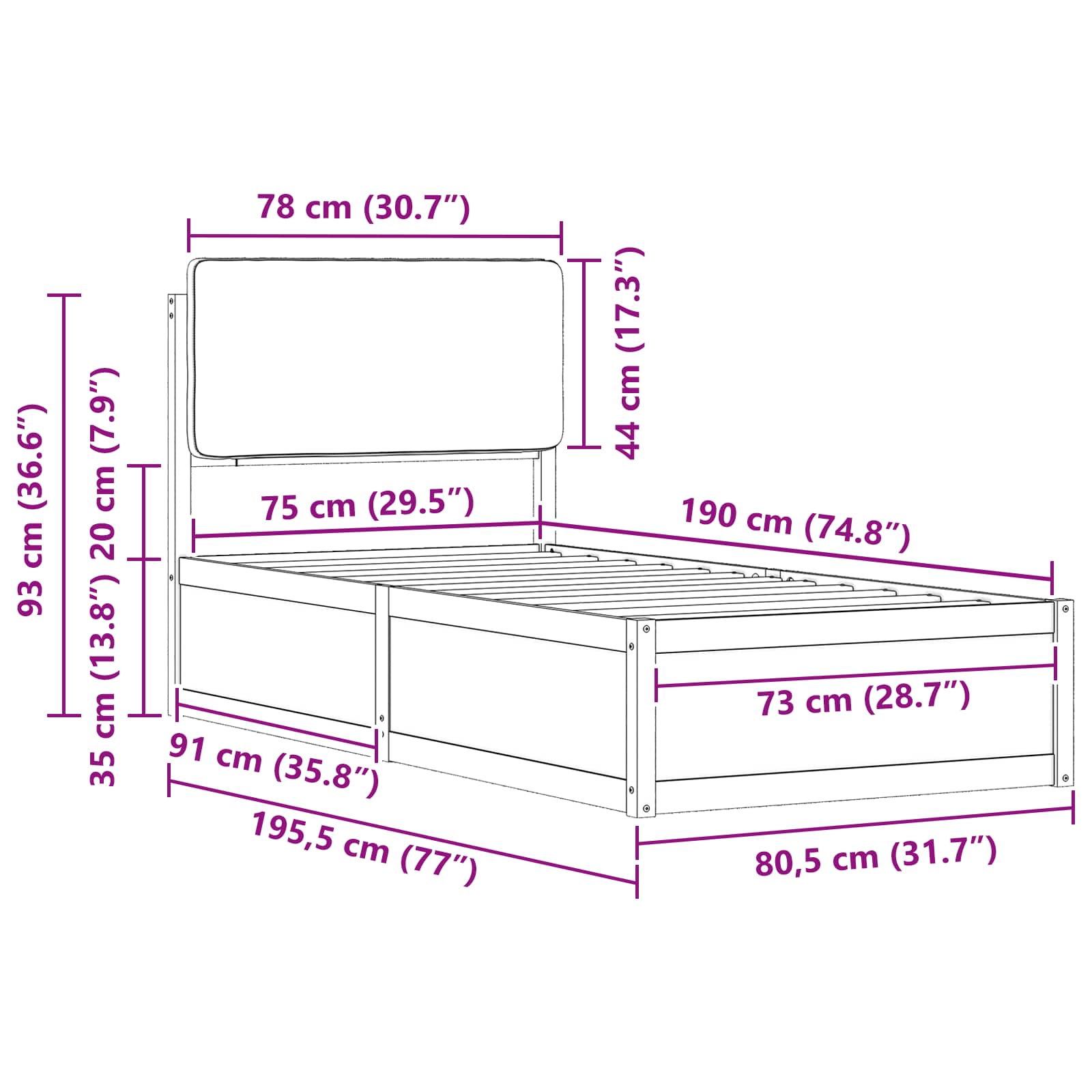 Bettgestell mit gepolstertem Kopfteil Hellgrau 200 x 200 cm