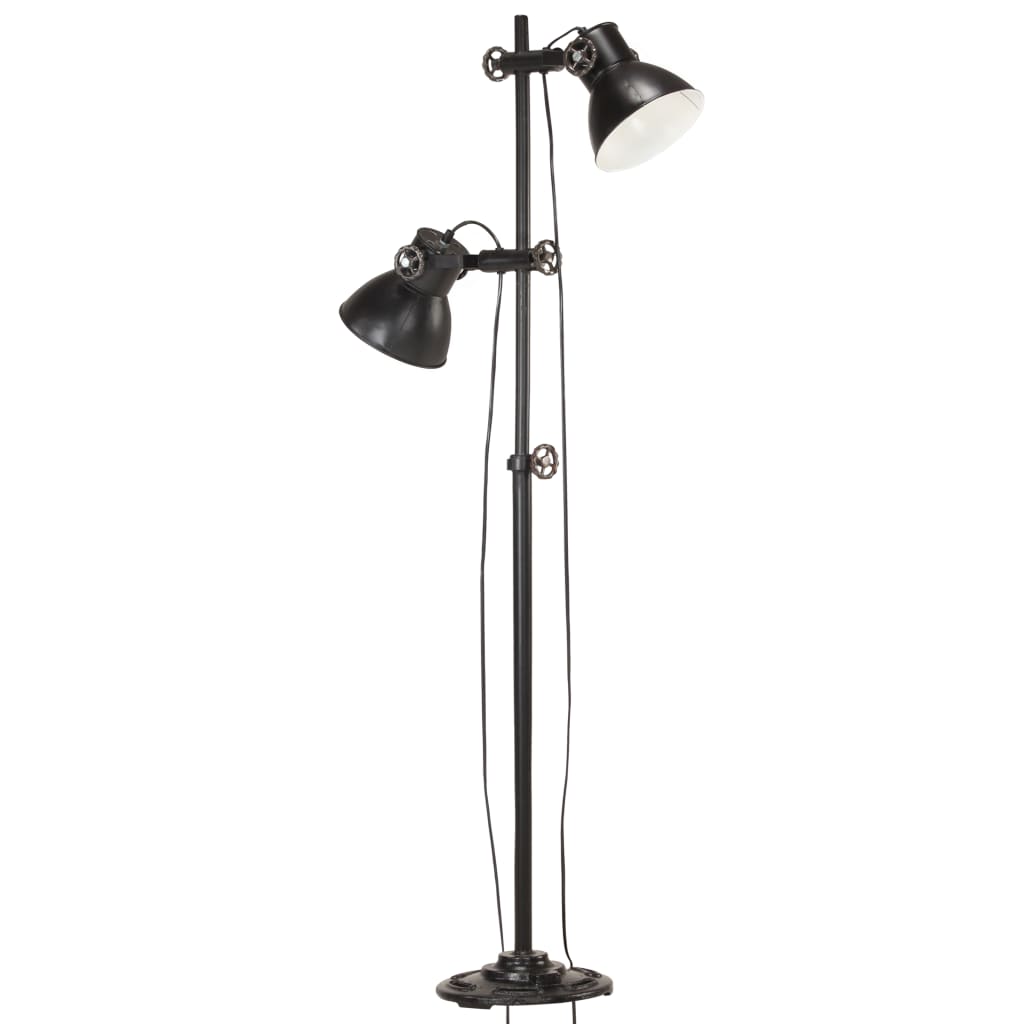 Stehlampe 2-flammig Silbern E27 Gusseisen