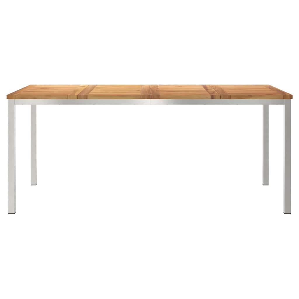 Esstisch 90x90x75 cm Massives Akazienholz und Edelstahl