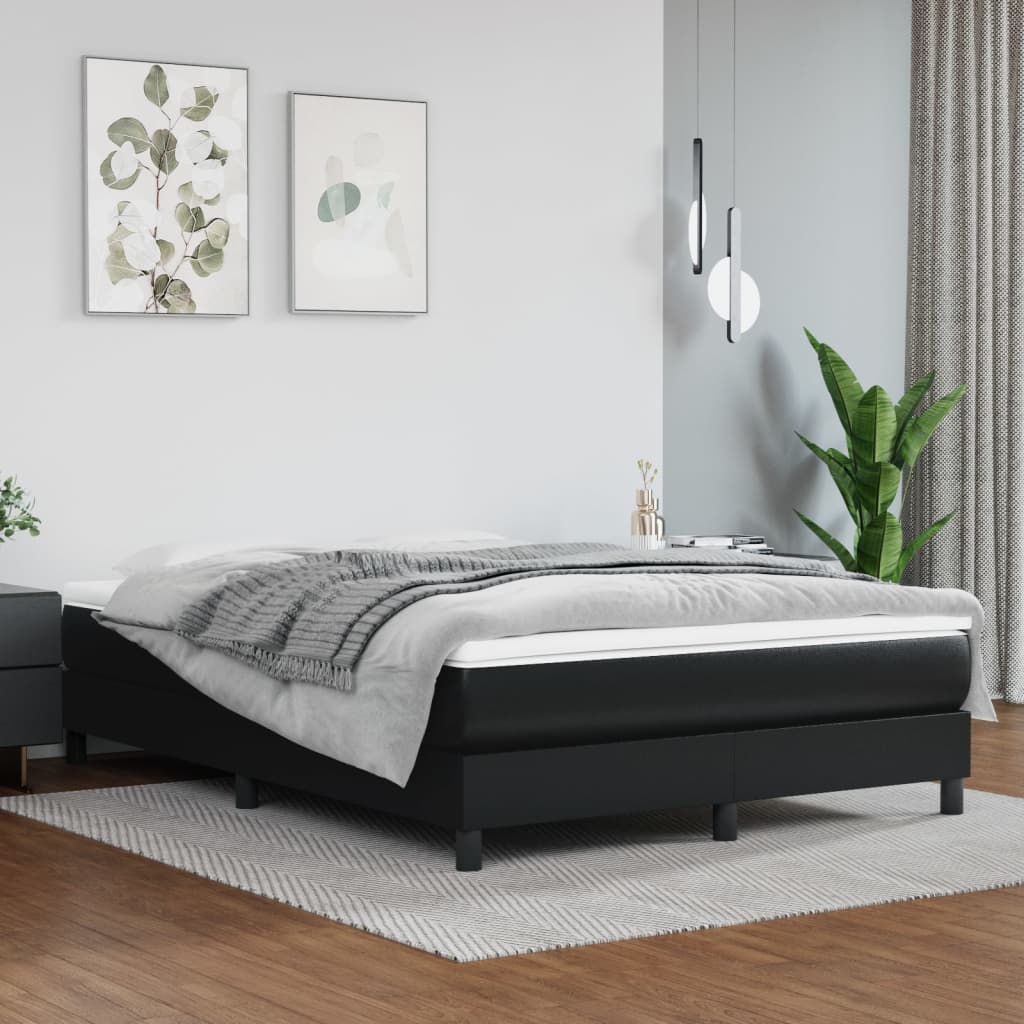 Taschenfederkernmatratze Mittel Schwarz 80x200x20 cm Kunstleder