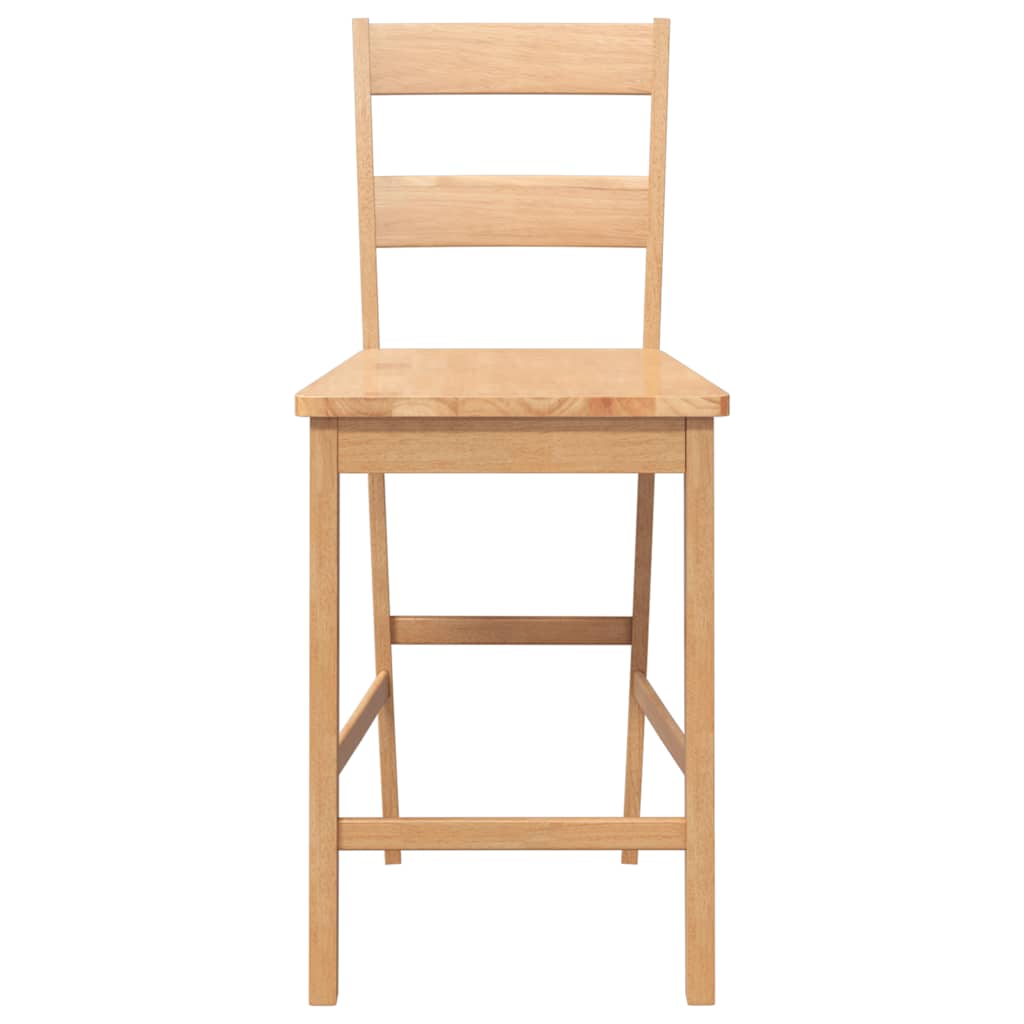 Barhocker mit Kissen 2 Stk. Braun Massivholz Gummibaum