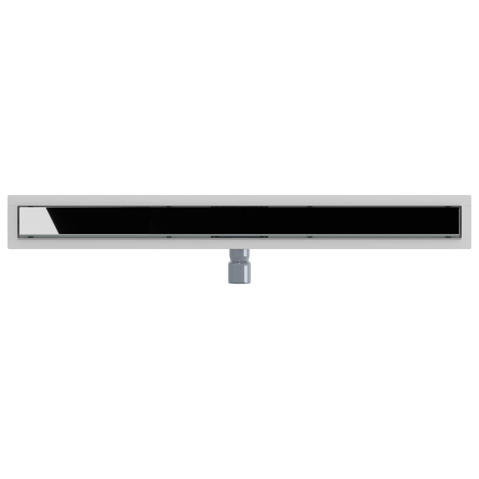 Duschabfluss mit Glasabdeckung Schwarz 50 cm Edelstahl 304