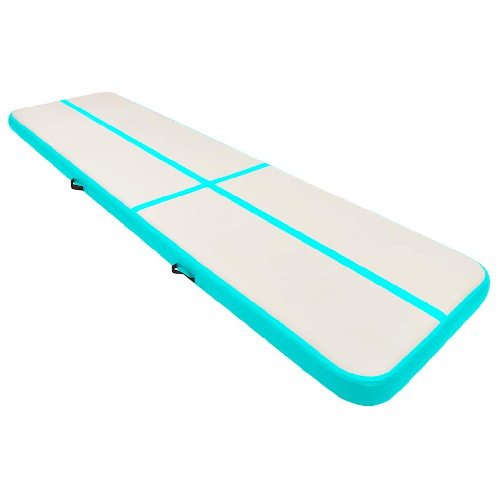 Aufblasbare Gymnastikmatte mit Pumpe 300×100×10 cm PVC Rosa