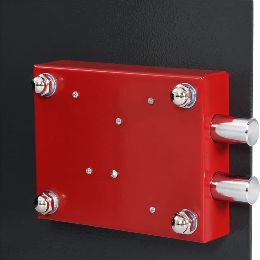 Safe Box mit Schloss Dunkelgrau 23 x 17 x 17 cm Stahl