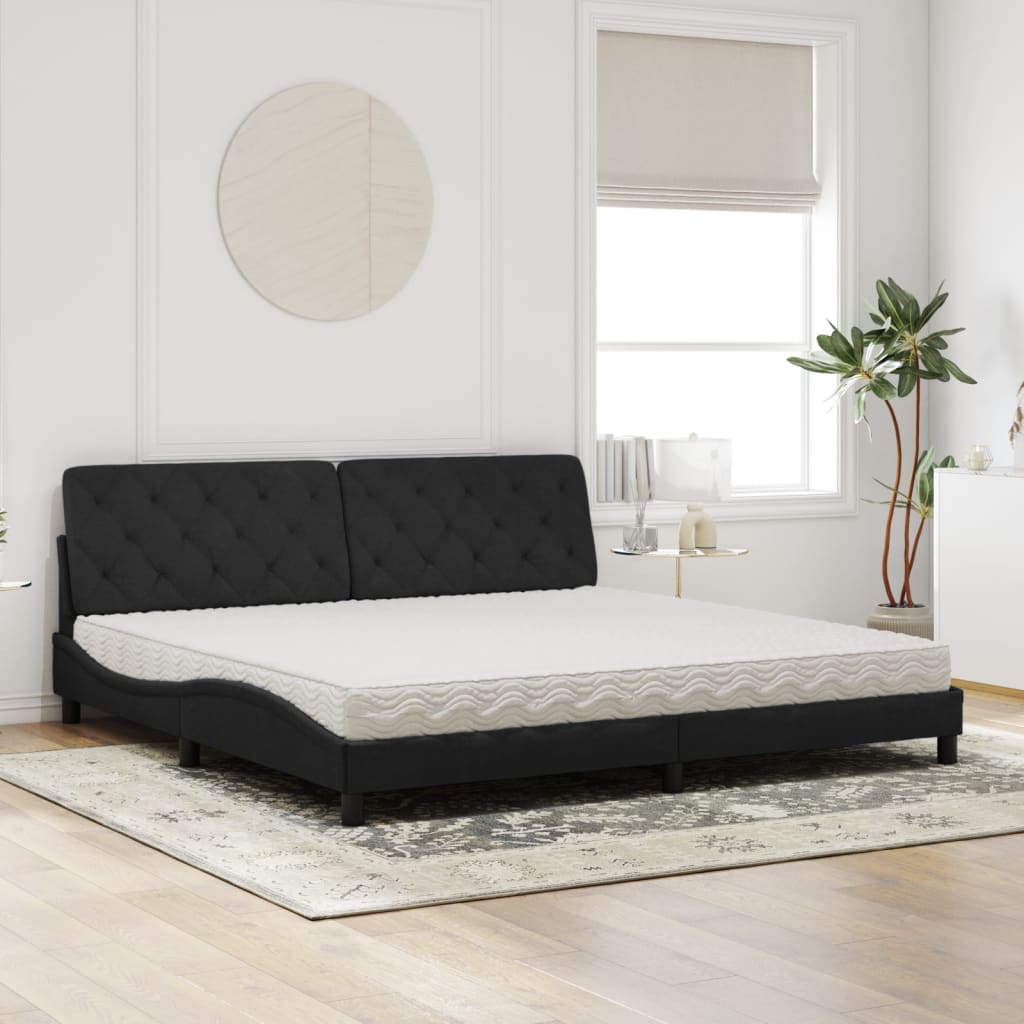Bett mit Matratze Hellgrau 80x200 cm Samt