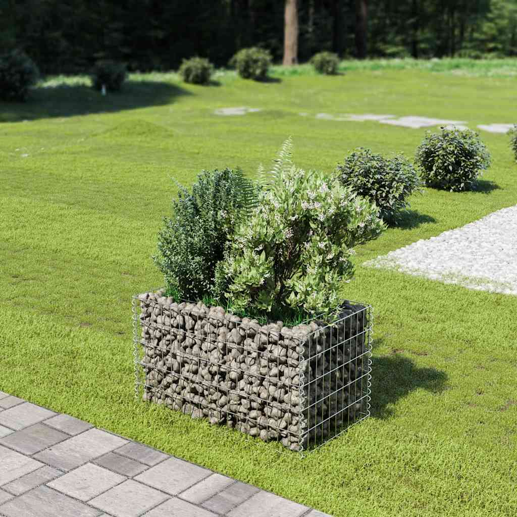 Gabionen-Hochbeet Verzinkter Stahl 450×90×100 cm