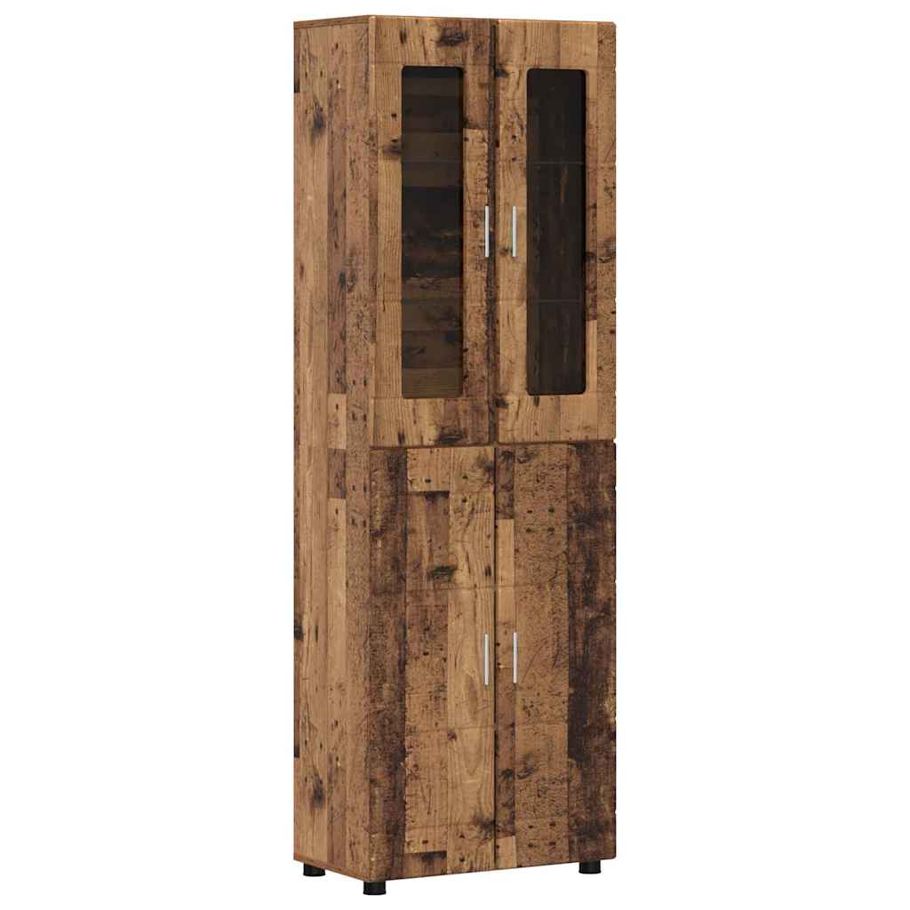 Highboard mit Regal FLORIN Weiß 60 x 35 x 182 cm Holzwerkstoff
