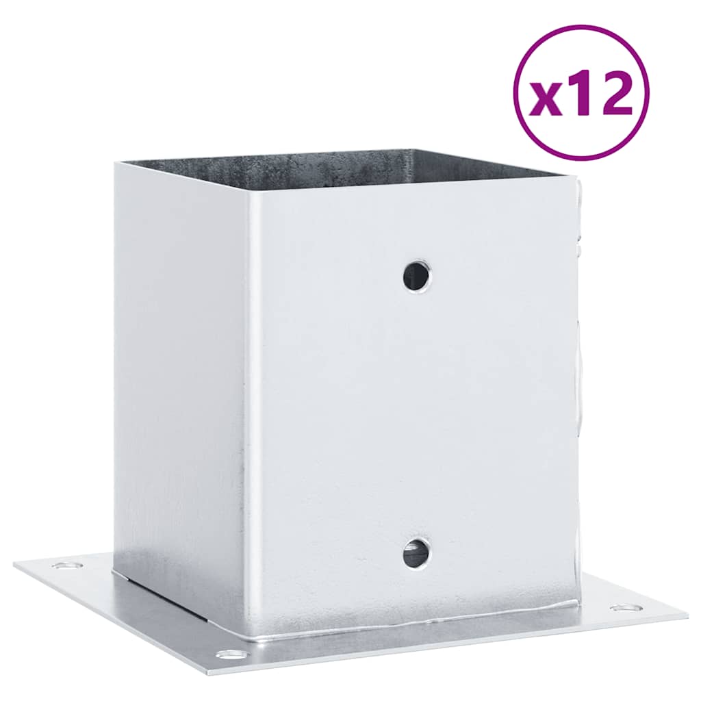 Pfostenträger Quadratisch 4Stk. Silber 46x46mm Verzinkter Stahl