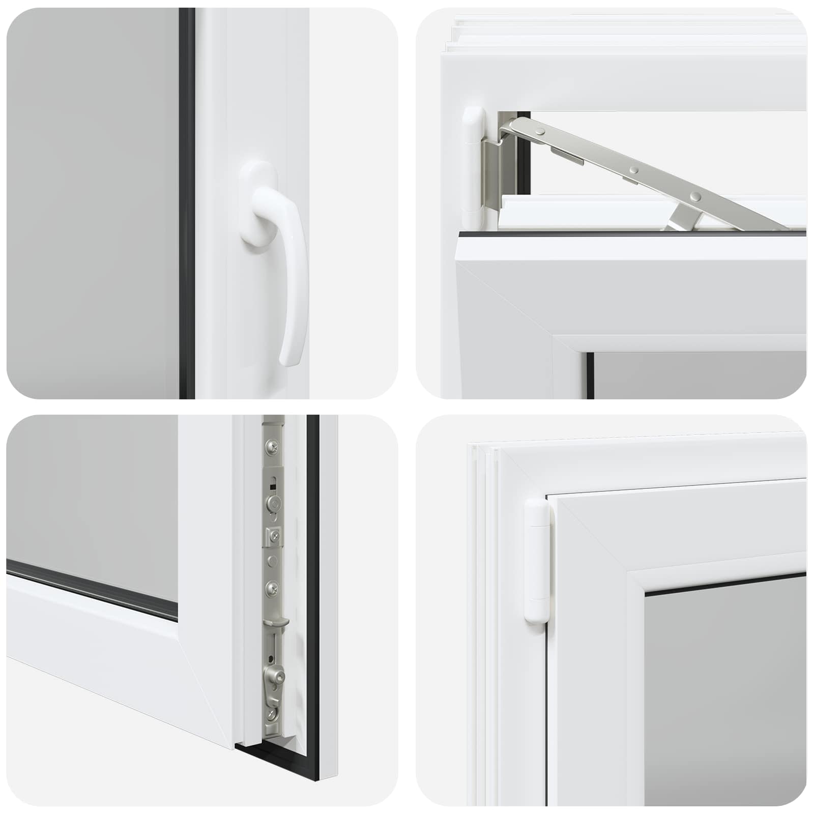 Kellerfenster RISOR 50 x 50 cm PVC und Glas Weiß