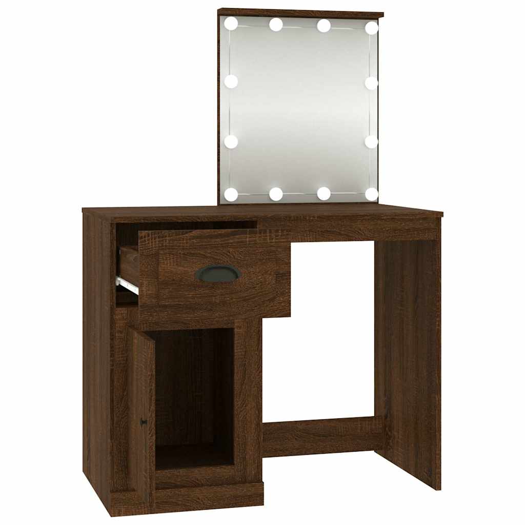 Schminktisch mit Spiegel Weiß 90x50x132,5 cm Holzwerkstoff