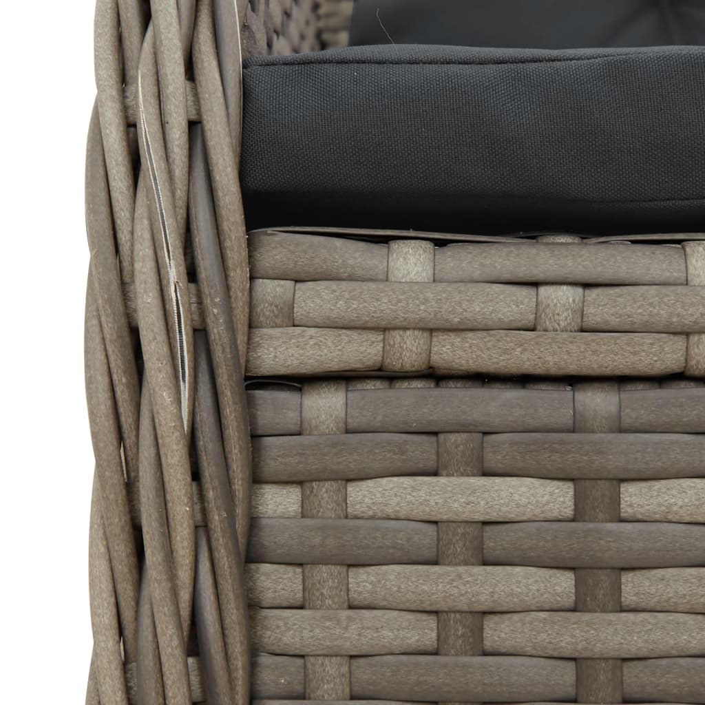 Gartensessel 2 Stk. Verstellbar Schwarz Poly Rattan