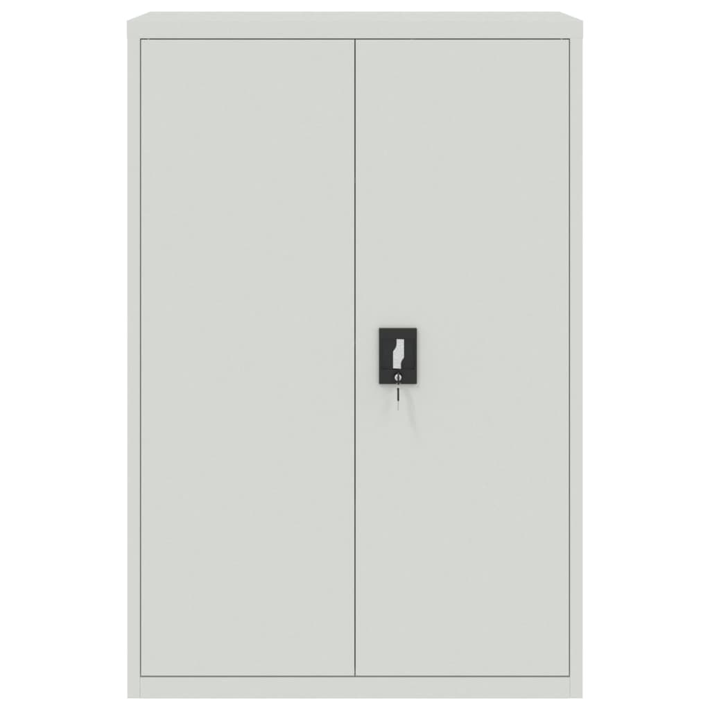 Aktenschrank mit 2 Türen Grau 90 cm Stahl