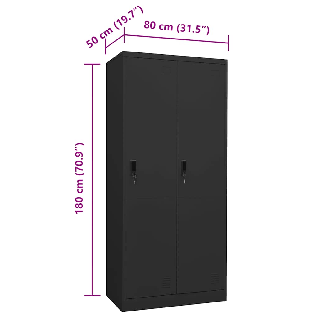 Kleiderschrank Weiß 80x50x180 cm Stahl