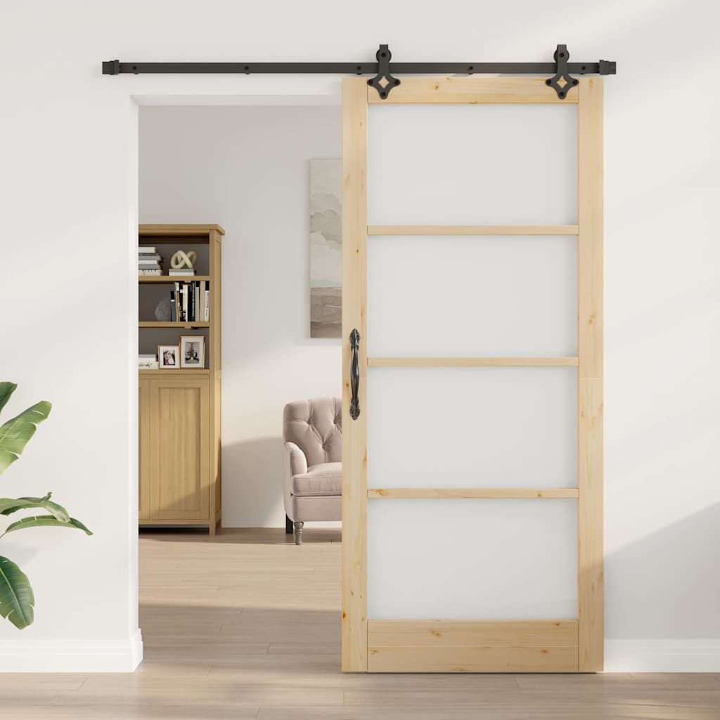 Schiebetür ORKDAL Natürlich und Schwarz 61 x 198,5 cm
