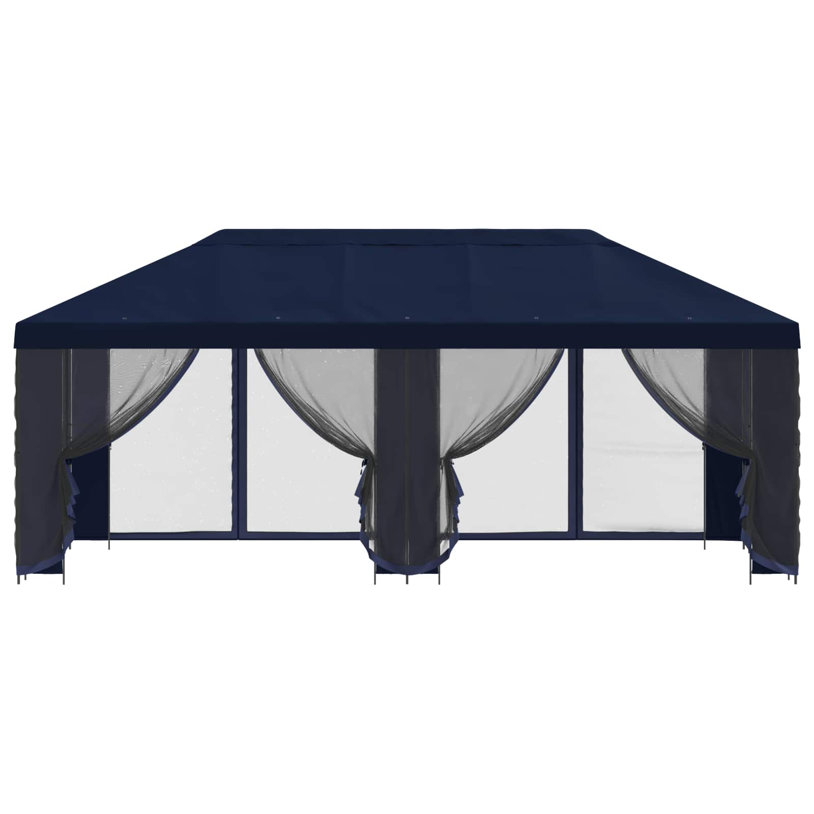 Pavillon mit Seitenwänden 6 x 3 m Beige Polyester und Stahl 190