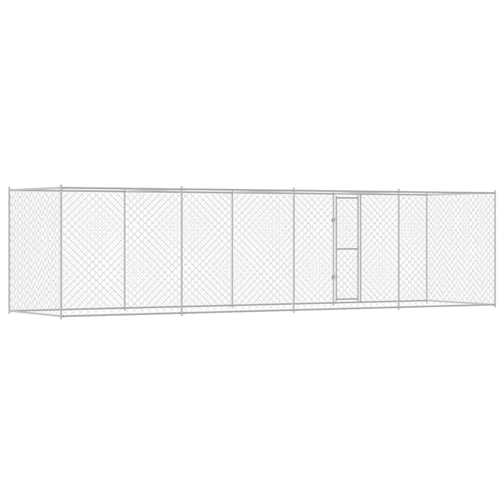 Hundezwinger mit Tür Grau 2x2x1,5 m Verzinkter Stahl