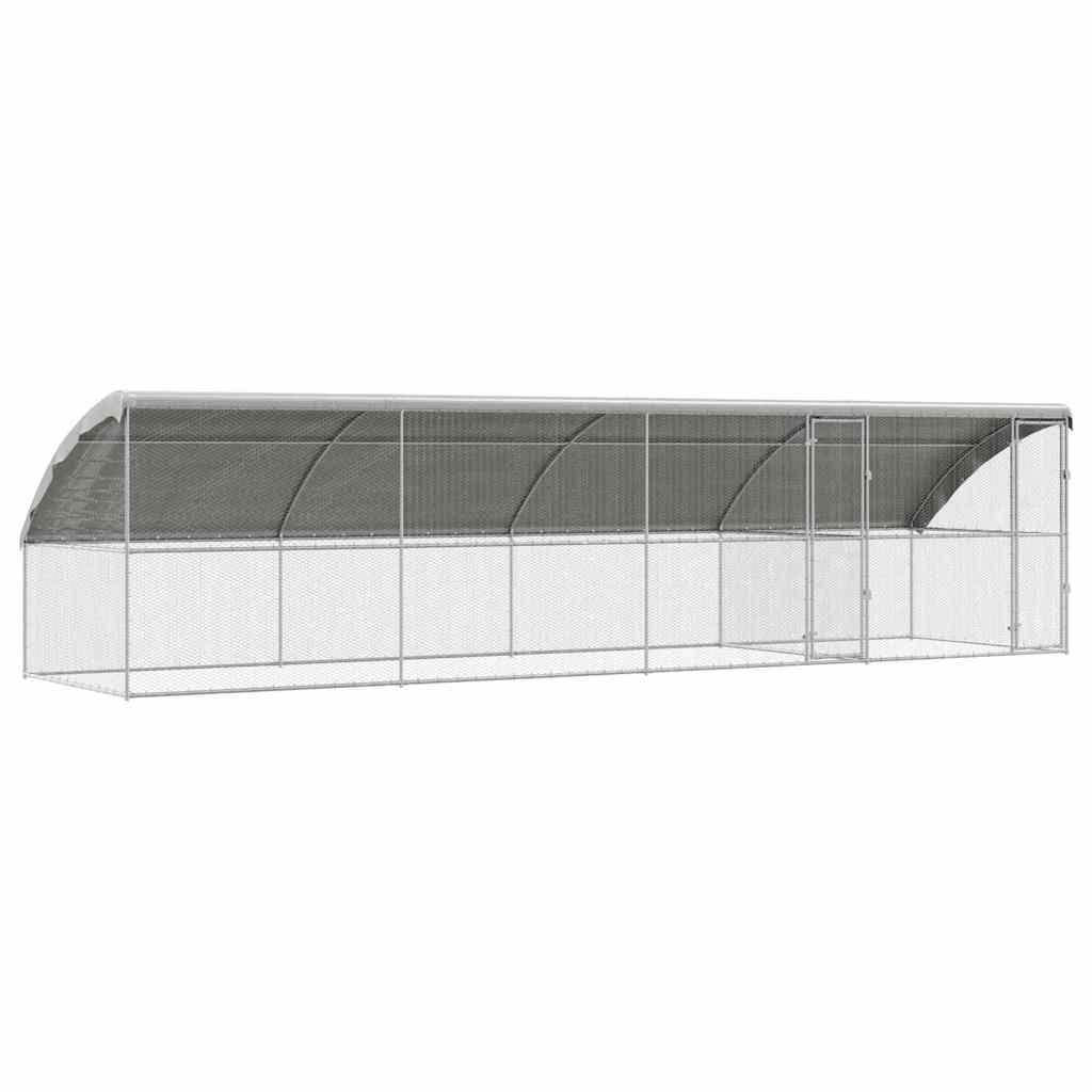 Hühnerkäfig 2 pcs Silber 400 x 200 x 200 cm Verzinkter Stahl