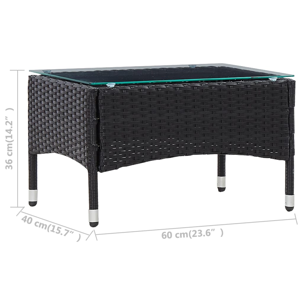Couchtisch Braun 60x40x36 cm Poly Rattan